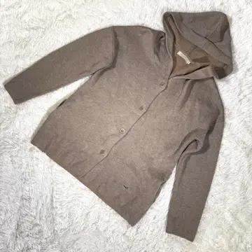 Crocodile [ M ] 래글런 소매 후드 부착 가디건 카키