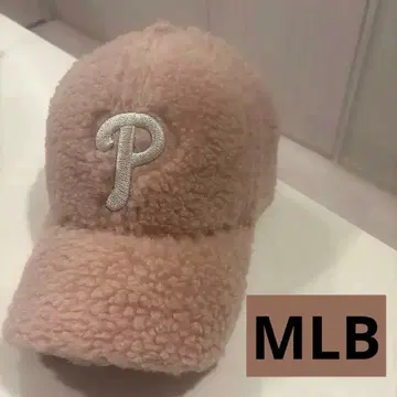 [새상품] MLB 플리스 핑크 복슬복슬 야구 모자
