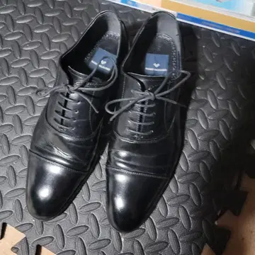 블랙 가죽 드레스 슈즈 비즈니스 슈즈 가죽 신발 25.0cm