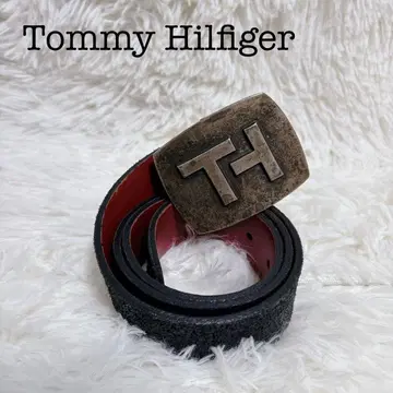 Tommy Hilfiger genuine 가죽 앤티크 바이커 벨트