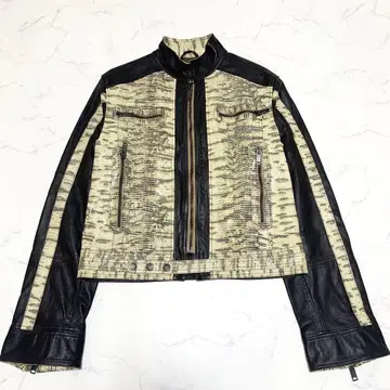 레어 돌체앤가바나 라이더 자켓 가죽 블랙 48