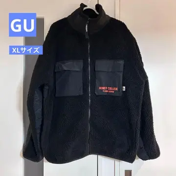 GU 플리스 보아 자켓 블랙 XL