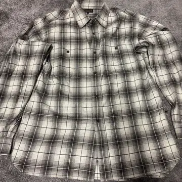 Pendleton L 사이즈 플란넬 셔츠 화이트/블랙 체크