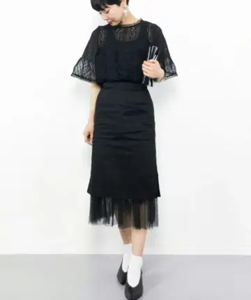 SENSE OF PLACE 2way 샤샤 스커트 블랙 M