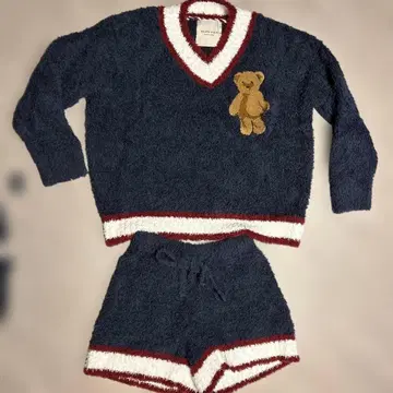 테디베어 자수 룸웨어 세트