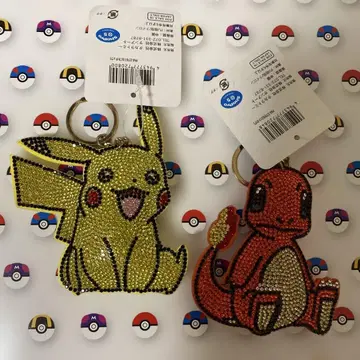 포켓몬 키홀더 봉제 인형 반짝반짝 피카츄 & 리자드