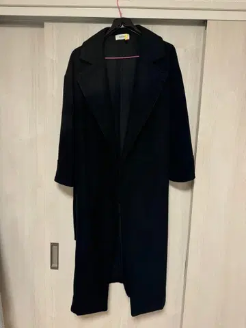 미라 오웬 블랙 롱 코트 F 사이즈 벨트 포함