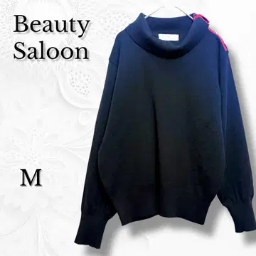 [ 뷰티살롱 ] 니트 상의 어깨 골드 버튼 모드 블랙 (M)