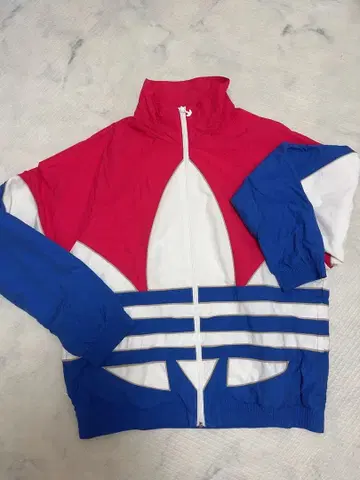 adidas 라인 나일론 자켓 L 빨간색/화이트/파랑