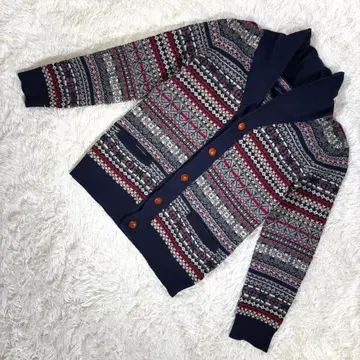 유니온 스테이션 [ M ] 숄카라 페어아일 패턴 니트 가디건