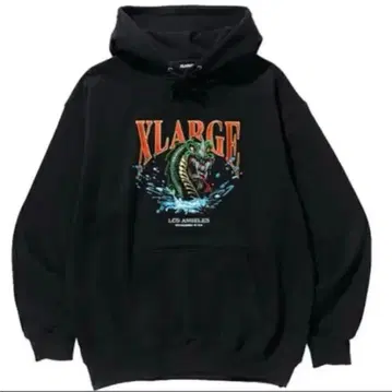 XLARGE 블랙 후드티 그래픽 프린트