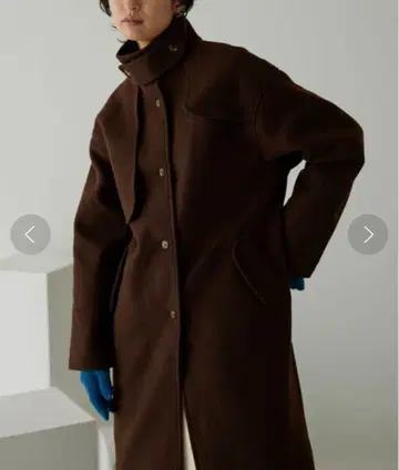 miette 울라이크 스탠드 카라 아지메 코트