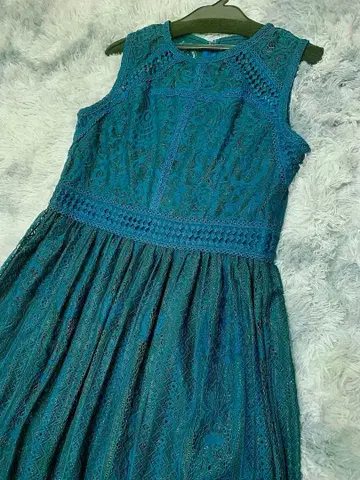 [ 원가 20,000엔 ] 다크 틸 레이스 파티 드레스 원피스