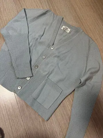 라이트 블루 캐시미어 100% 가디건