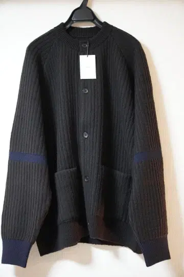 stein Thick Wale Rib Crew Neck Cardigan
