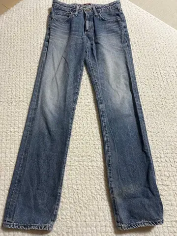 에드윈 라이트 블루 스트레이트 데님 프린지 밑단 26