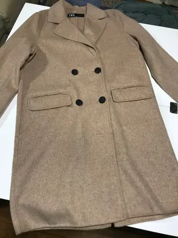 ZARA 베이지 더블 브레스트 코트 미사용 새상품