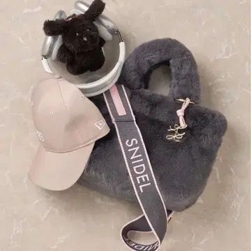 SNIDEL 스나이델 에코 퍼 숄더 백 그레이