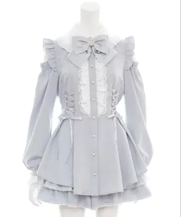 시크릿 허니 사이드 레이스업 오프숄더 셋업 그레이