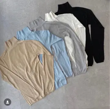 [ 새상품급 ] LOHEN 홀가먼트 시어 하이넥 니트 BLACK