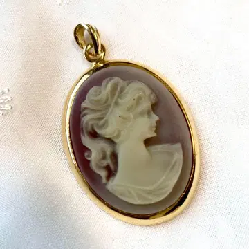 빈티지 카메오 펜던트 목걸이 쉘 골드 앤티크 레트로 3