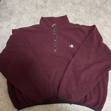 Champion 버건디 하프 지퍼 플리스 XL