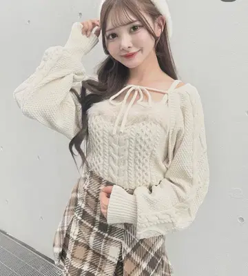 퍼 케이블 앙상블 니트 NOMAE 아이보리