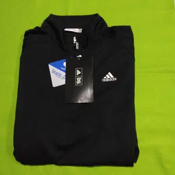 adidas 블랙 하프 지퍼 셔츠