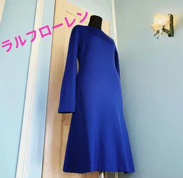 랄프 로렌 니트 원피스 깔끔 컬러 블루 캐시미어 IN