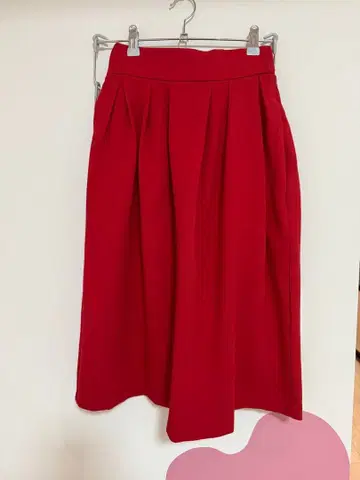 JENNE 제뉴 레드 플레어 스커트 S 사이즈