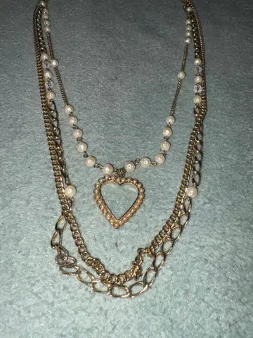 하트형 펄 비즈 목걸이