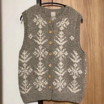 츠하루 바이 사만사 모스모스 페루 니트 모티브 패턴 베스트