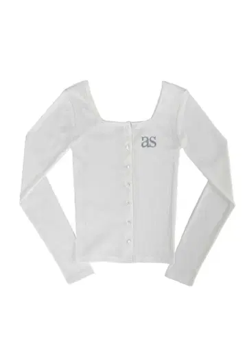 as'on 화이트 긴팔 상의