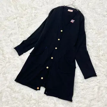 TITICACA 티티카카 롱 가디건 블랙 자수 악센트 버튼 개성