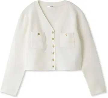 SNIDEL 골드 버튼 가디건 화이트