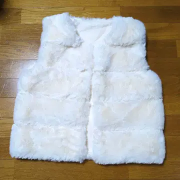 비안테 아우터 퍼 베스트 슬리브리스 화이트