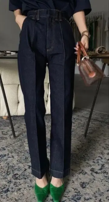 Ameri Vintage 센터 프레스 데님