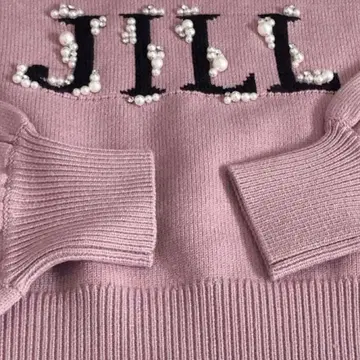 질 바이 질 스튜어트 JILLSTUART 로고 비쥬 니트 핑크