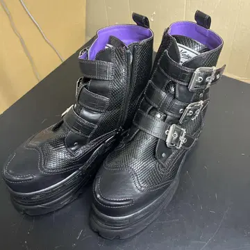 요스케 30 통굽 부츠 스니커즈 벨트 30주년 블랙 27cm