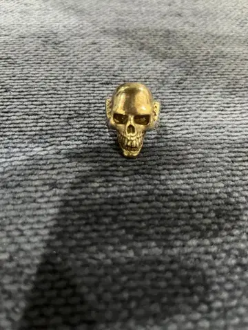 스컬 디자인 실버 반지 80s