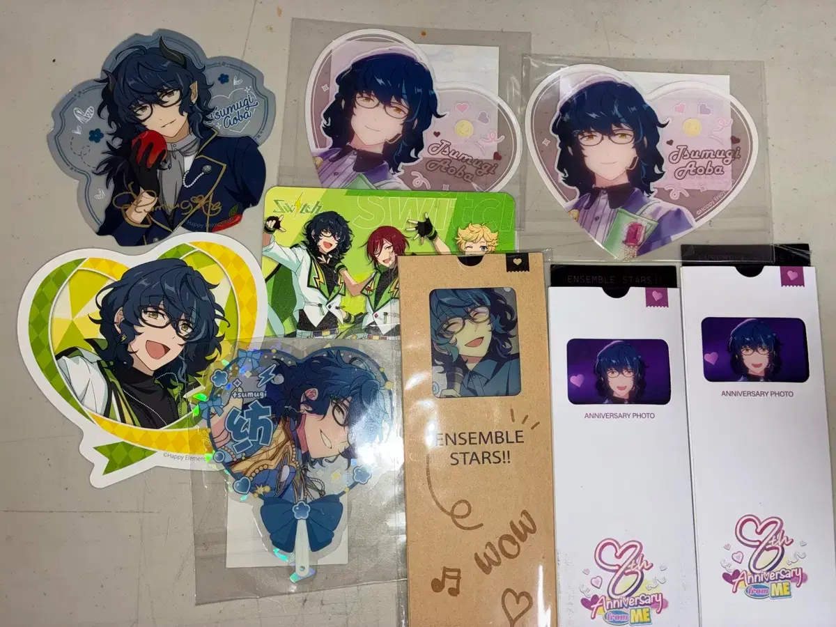 Ensemble Stars Tsumugi Goods Set (Heart Clear Card, Four-Cut Shadow)