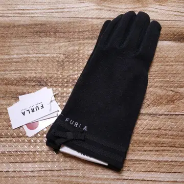 새상품 미사용 FURLA 훌라 여성용 블랙 컬러 장갑 리본