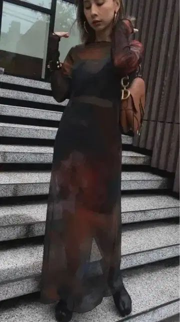 Ameri MIRANDA TAIDAI SHEER LONG TOP