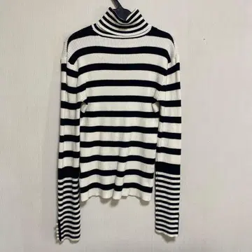 리디 보더 터틀넥 소매 펄