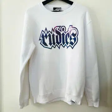 RUDIES 루디스 로고 맨투맨 속기모 화이트 L