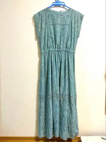 Cheek 민트 그린 레이스 맥시 원피스 포멀