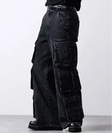 [ 새상품 ] CLEL 3D 메니 포켓 데님 카고 팬츠 S 사이즈