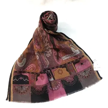 [ 새상품 ] Lancel 스카프 페이즐리 패턴 울&실크