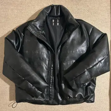 MEDM 3주년 한정판 3D 입체 로고 가죽 다운 자켓 가죽 다운