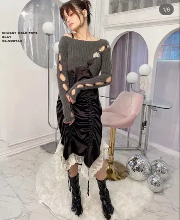 PELLICULE 새틴 개더 롱 원피스 블랙